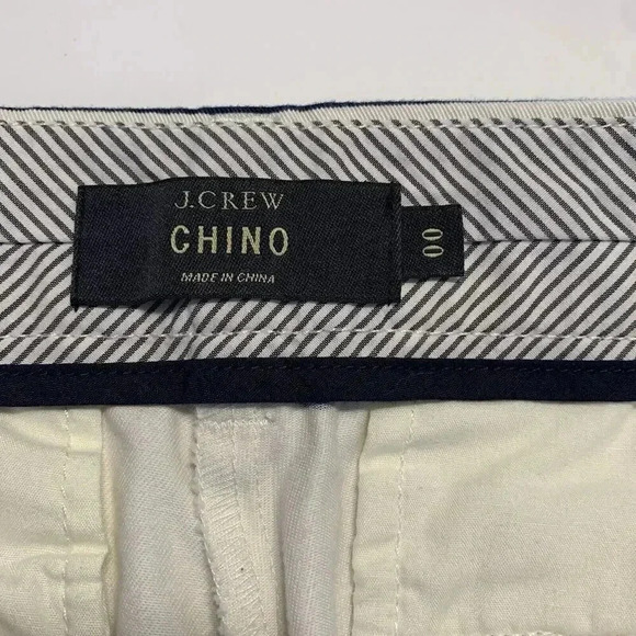 J Crew Chino Stretch Shorts‎ Women's Size 00 White With Blue Geometric Pattern - Picture 4 of 5